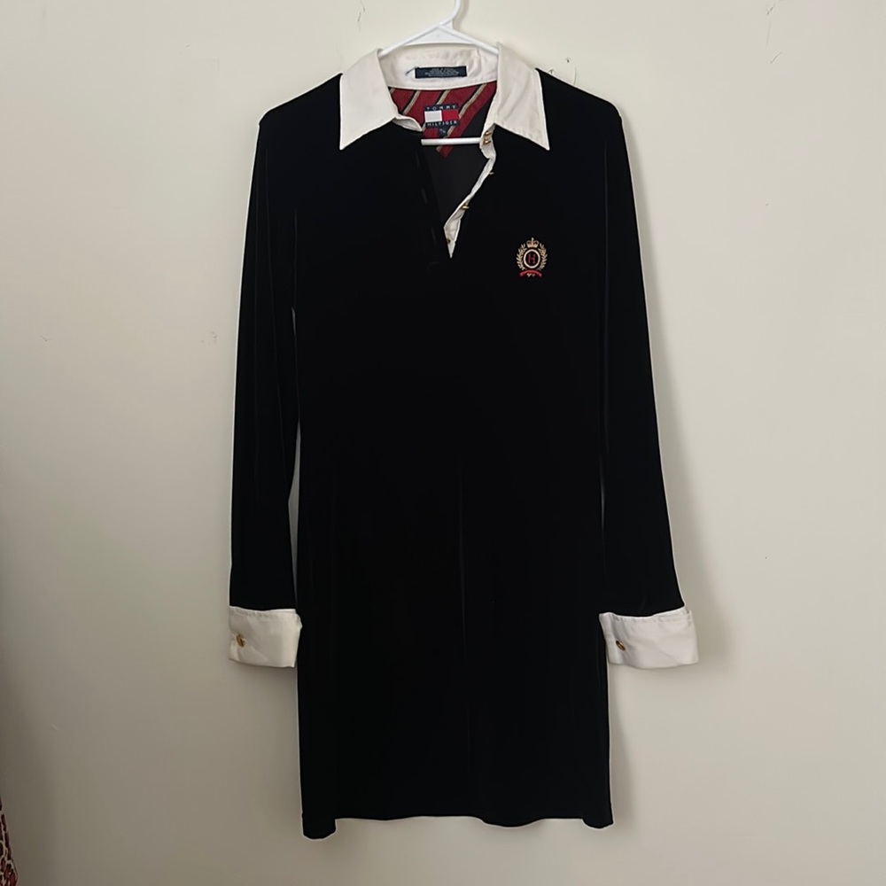 90s Tommy Hilfiger Velvet mini dress